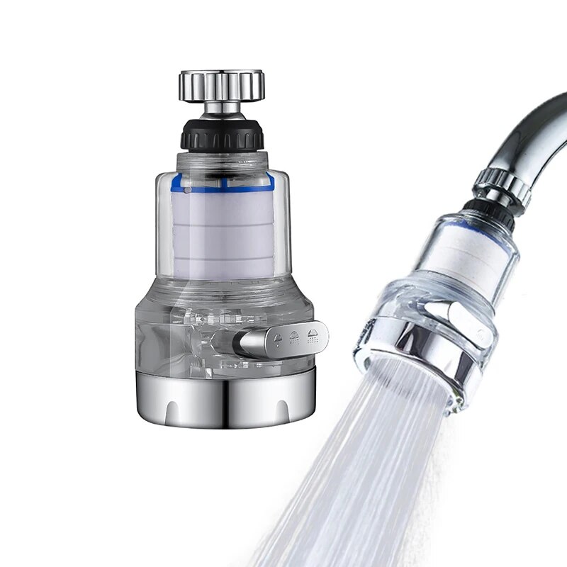 Baokemo 360 Rotating Water Purifier Filter Tap with Universal Compatibility, Effective Filtration, Durable Construction, and Easy Installation for Kitchen, Bathroom, and Shower Use