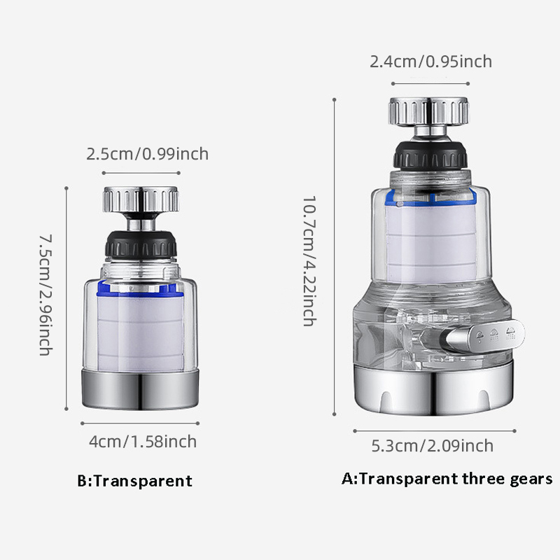 Baokemo 360 Rotating Water Purifier Filter Tap with Universal Compatibility, Effective Filtration, Durable Construction, and Easy Installation for Kitchen, Bathroom, and Shower Use