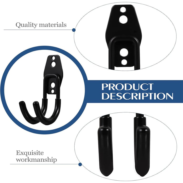 Heavy-Duty Multi-Purpose Garage Storage Utility Hooks for Garden Tools, Power Tools, Bicycles, Ladders, and More - Space-Saving Wall Mount Organizer with Adjustable Hooks for Customizable Storage Solution - Easy Installation and Durable Construction for Residential and Commercial Use