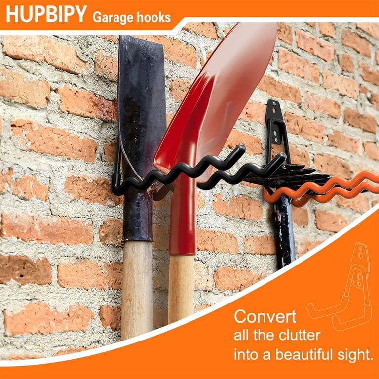 Heavy-Duty Multi-Purpose Garage Storage Utility Hooks for Garden Tools, Power Tools, Bicycles, Ladders, and More - Space-Saving Wall Mount Organizer with Adjustable Hooks for Customizable Storage Solution - Easy Installation and Durable Construction for Residential and Commercial Use