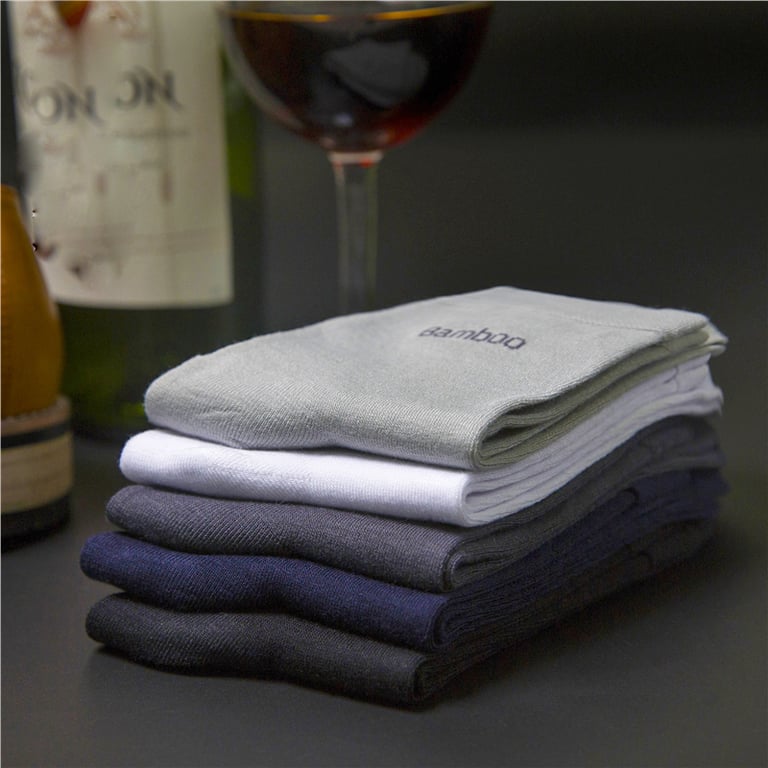 Premium Bamboo Crew Socks for Men - 10 Pairs/Lot Value Pack, Reinforced Heel & Toe, Breathable & Comfortable Design, Ideal for Casual or Business Wear, Perfect Male Gift Option for Any Occasion