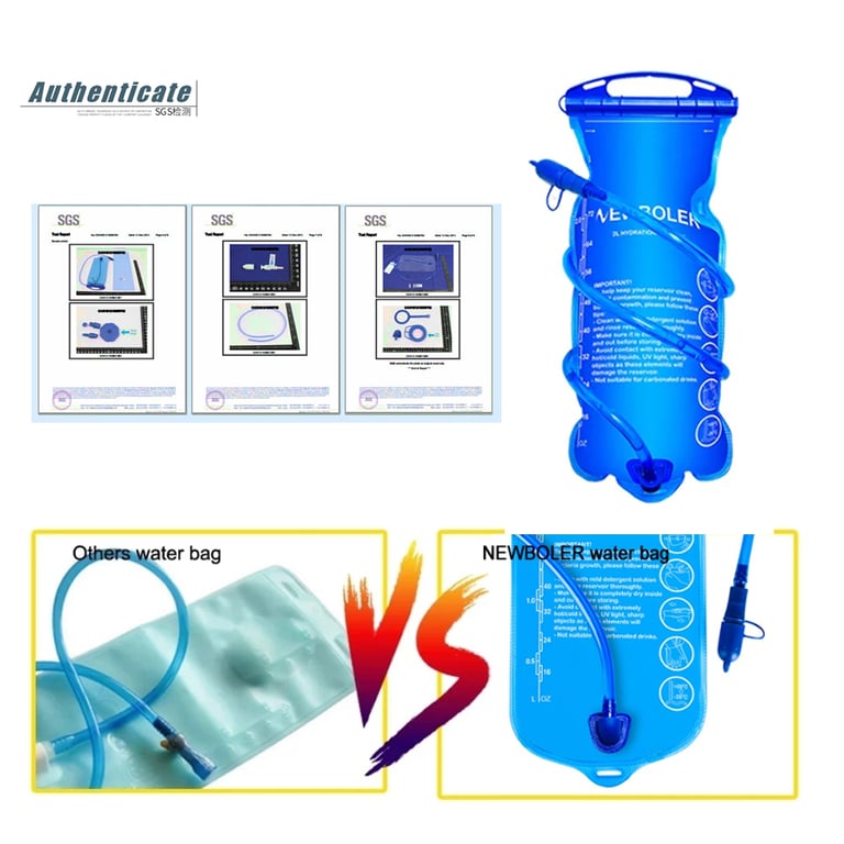 NEWBOLER BPA-Free 2L/3L Water Bladder Reservoir for Hydration Vest - Leak-Proof, Easy to Use, Durable, Perfect for Running, Hiking, Cycling - Wide Opening, Quick-Release Tube, Lightweight Design