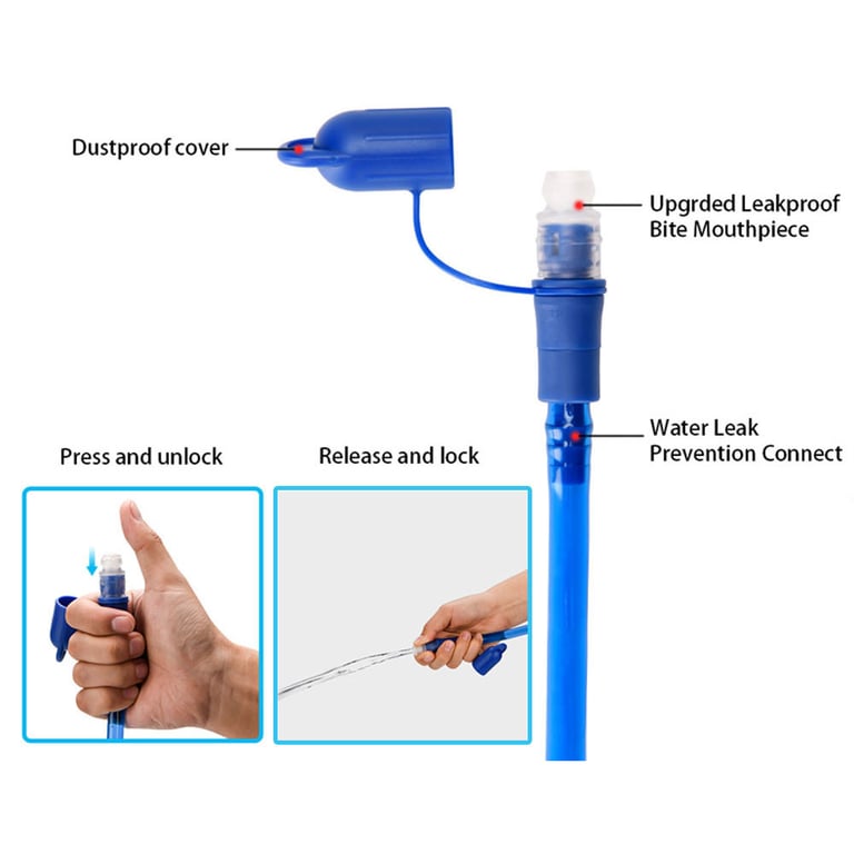 NEWBOLER BPA-Free 2L/3L Water Bladder Reservoir for Hydration Vest - Leak-Proof, Easy to Use, Durable, Perfect for Running, Hiking, Cycling - Wide Opening, Quick-Release Tube, Lightweight Design