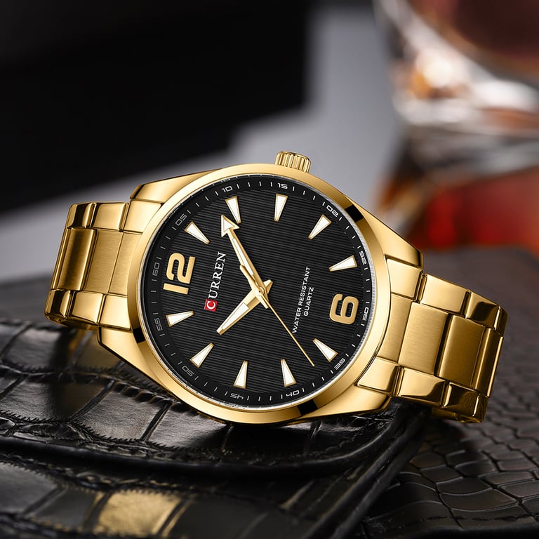 CURREN Fashion Brand Men's Watch with Luminous Hands, Stainless Steel Band, Quartz Movement, Water Resistant, Gift-Worthy Packaging - Sleek and Classy Design for Business and Formal Occasions