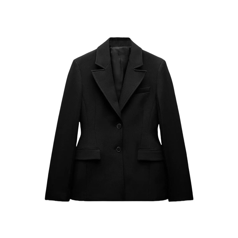 ETJ 2025 New Collection ZW Series Shoulder Padded Slim Fit Suit Jacket for Women - Modern Design, Waist Cinching Feature, Comfortable Fabric, Versatile Style, Sophisticated Details - Professional and Casual Wear, Flattering Silhouette, Lightweight and Breathable, Timeless and Chic