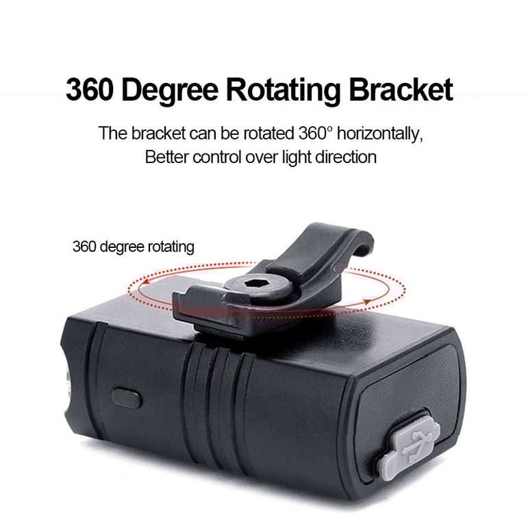 1000 Lumens T6 LED USB Rechargeable Bicycle Light with Versatile Mounting Options, Durable Construction, and Multiple Lighting Modes for Safe Cycling in Low-Light Conditions