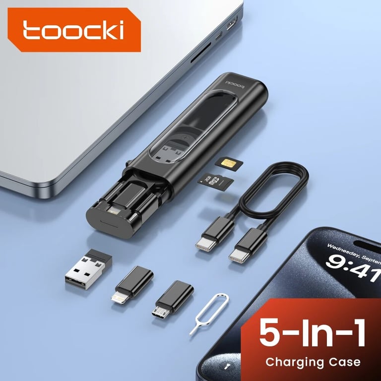 Toocki PD60W USB C to Type C Cable - 5-in-1 High-Speed Charging Set for iPhone 15 Pro Max, Samsung S23, Xiaomi - Durable, Portable, Universal Compatibility