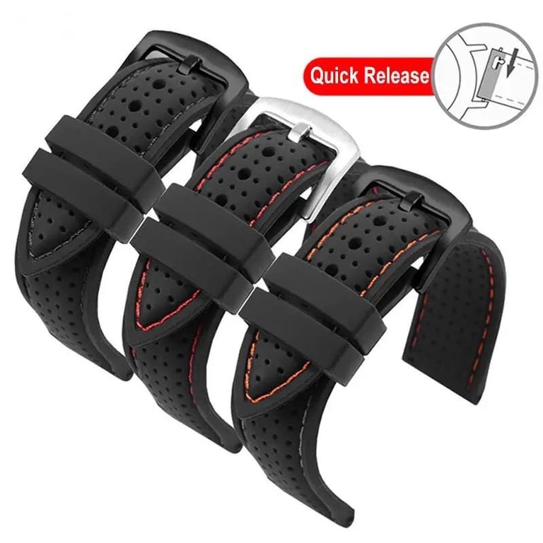 Premium Soft Silicone Watch Strap - Waterproof & Breathable Wrist Band for Men and Women - Quick Release Design, 20mm/22mm/24mm Width Options - Secure Closure, Comfortable Fit - Ideal for Sports and Outdoor Activities - Stylish & Versatile Bracelet for Any Occasion
