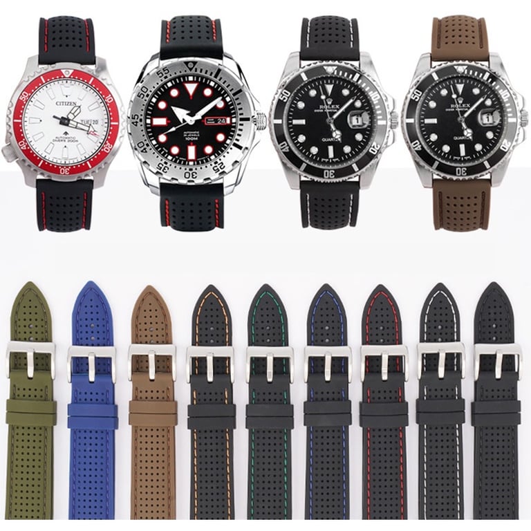 Premium Soft Silicone Watch Strap - Waterproof & Breathable Wrist Band for Men and Women - Quick Release Design, 20mm/22mm/24mm Width Options - Secure Closure, Comfortable Fit - Ideal for Sports and Outdoor Activities - Stylish & Versatile Bracelet for Any Occasion