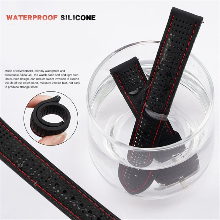 Premium Soft Silicone Watch Strap - Waterproof & Breathable Wrist Band for Men and Women - Quick Release Design, 20mm/22mm/24mm Width Options - Secure Closure, Comfortable Fit - Ideal for Sports and Outdoor Activities - Stylish & Versatile Bracelet for Any Occasion