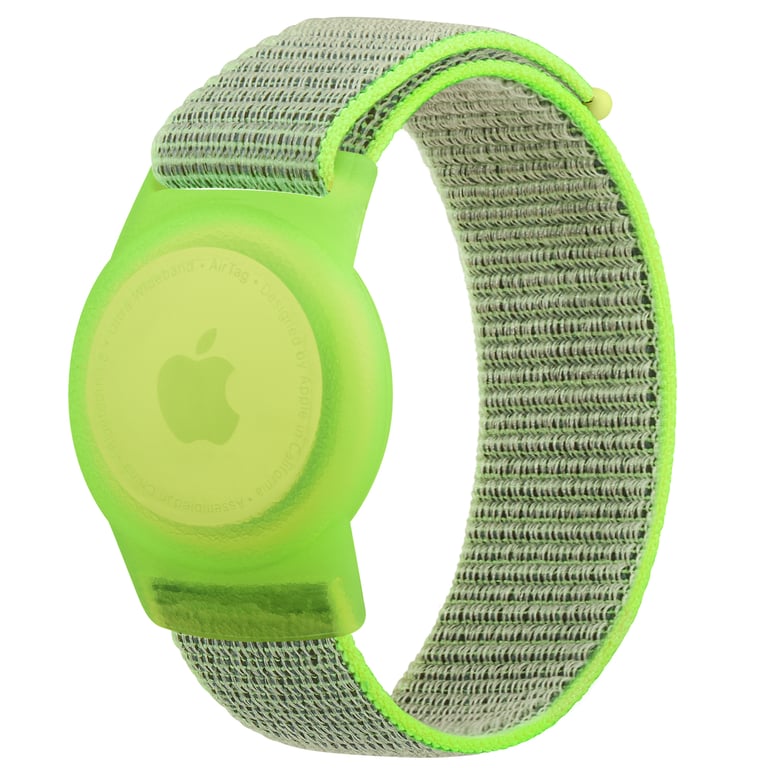 Kids Adjustable Nylon Wristband Strap for Apple AirTags - Anti-Scratch Protective Cover with Secure Holder - Lightweight and Stylish Watch Strap Bracelet for Airtag GPS Tracker - Comfortable and Durable Design for Kids of All Ages