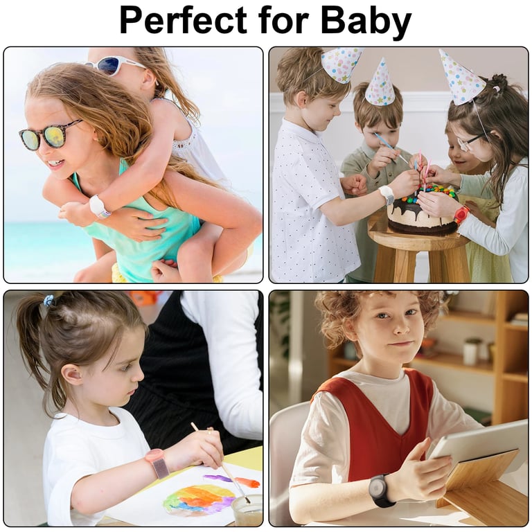 Kids Adjustable Nylon Wristband Strap for Apple AirTags - Anti-Scratch Protective Cover with Secure Holder - Lightweight and Stylish Watch Strap Bracelet for Airtag GPS Tracker - Comfortable and Durable Design for Kids of All Ages