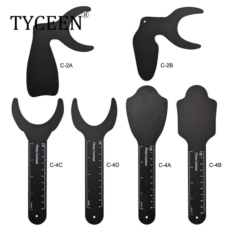 Dental Orthodontic Metal Cheek Plates Set of 6 | Black Background Photo Image Contrast Board for Accurate Measurements | Autoclavable and Durable | High-Visibility Tool for Diagnosis and Treatment Planning in Dental Clinics