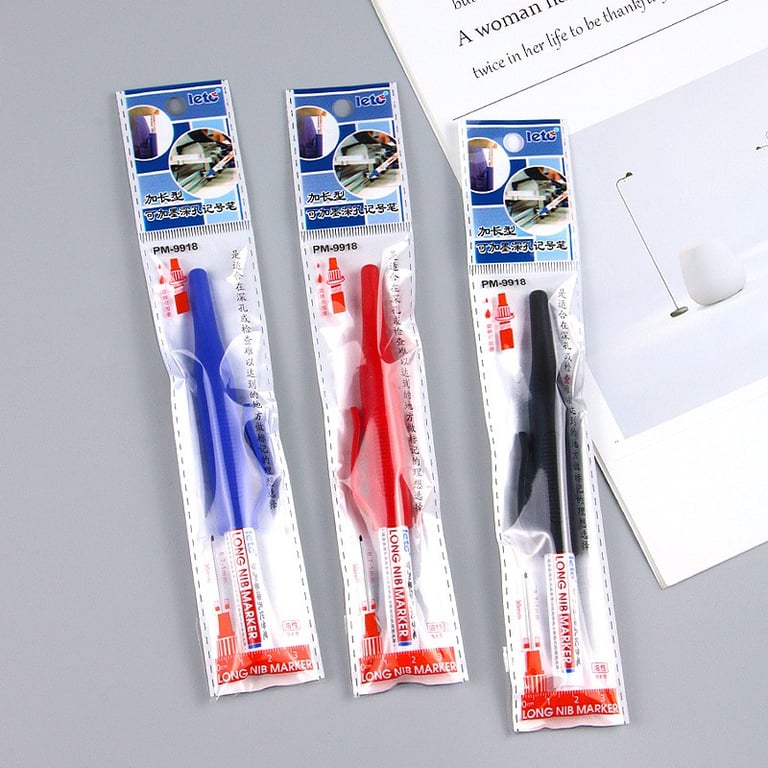 4Pcs/Set 30mm Deep Hole Long Nib Head Markers - Durable Metal for Metal, Wood, and Tiles - Versatile DIY Tool for Metal Marking, Woodworking, and Bathroom Decor - Waterproof Design for Wet Environments - Decorative Perforations for Personalized Touch