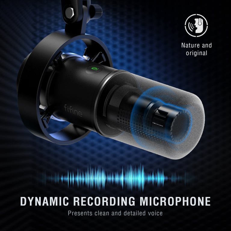 FIFINE Dynamic USB/XLR Microphone K688W - High-Quality Sound, Gain Knob, Touch-Mute, Headphone Jack, Versatile Connectivity, Sleek White Design, Complete Recording Package, Ideal for Professional Recordings, Streaming, and Gaming