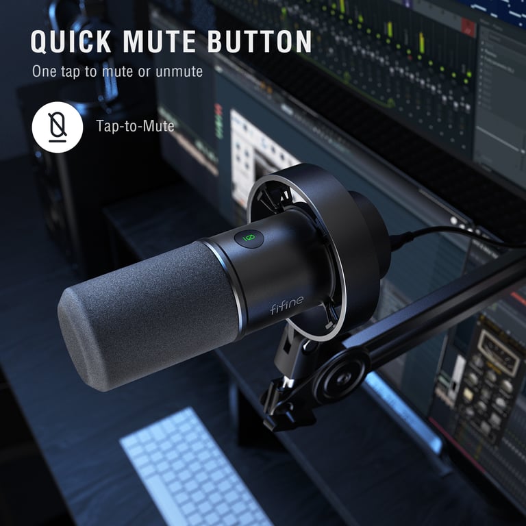 FIFINE Dynamic USB/XLR Microphone K688W - High-Quality Sound, Gain Knob, Touch-Mute, Headphone Jack, Versatile Connectivity, Sleek White Design, Complete Recording Package, Ideal for Professional Recordings, Streaming, and Gaming
