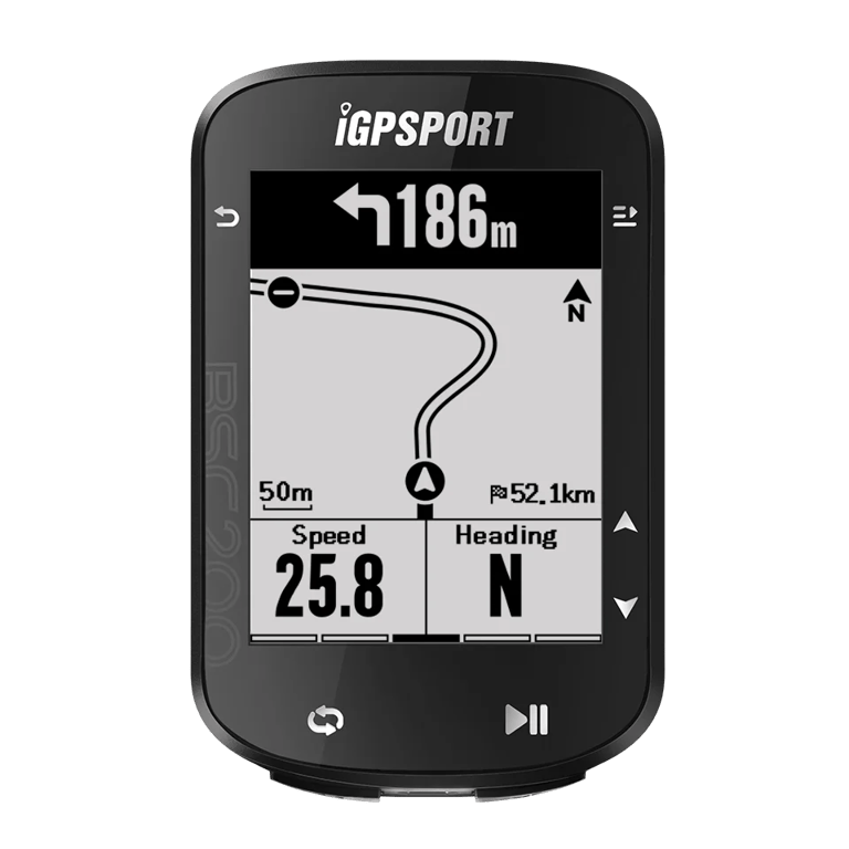 IGPSPORT BSC200 Advanced GPS Bicycle Computer with Wireless Speedometer, Route Navigation, ANT + Bluetooth5.0 Connectivity, and Accessories Included - Track Cycling Routes, Distance, Speed, Elevation, Improve Performance, Monitor Progress, Turn-by-Turn Directions, Sync Data to Smart Devices