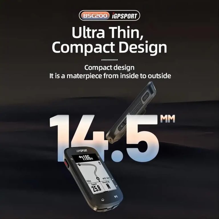 IGPSPORT BSC200 Advanced GPS Bicycle Computer with Wireless Speedometer, Route Navigation, ANT + Bluetooth5.0 Connectivity, and Accessories Included - Track Cycling Routes, Distance, Speed, Elevation, Improve Performance, Monitor Progress, Turn-by-Turn Directions, Sync Data to Smart Devices