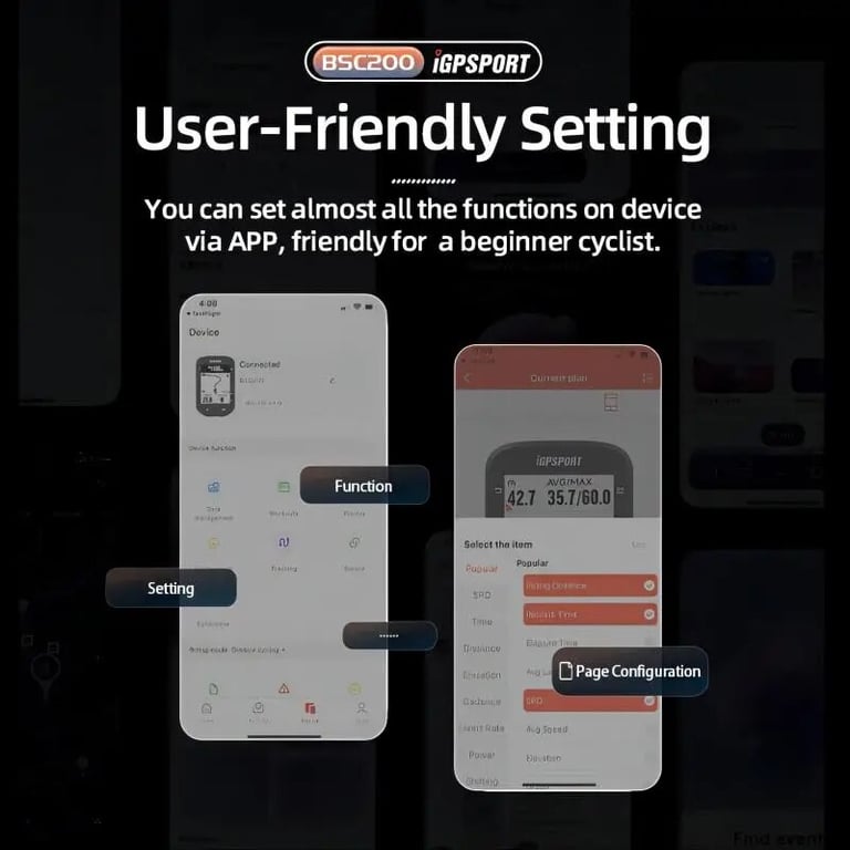 IGPSPORT BSC200 Advanced GPS Bicycle Computer with Wireless Speedometer, Route Navigation, ANT + Bluetooth5.0 Connectivity, and Accessories Included - Track Cycling Routes, Distance, Speed, Elevation, Improve Performance, Monitor Progress, Turn-by-Turn Directions, Sync Data to Smart Devices