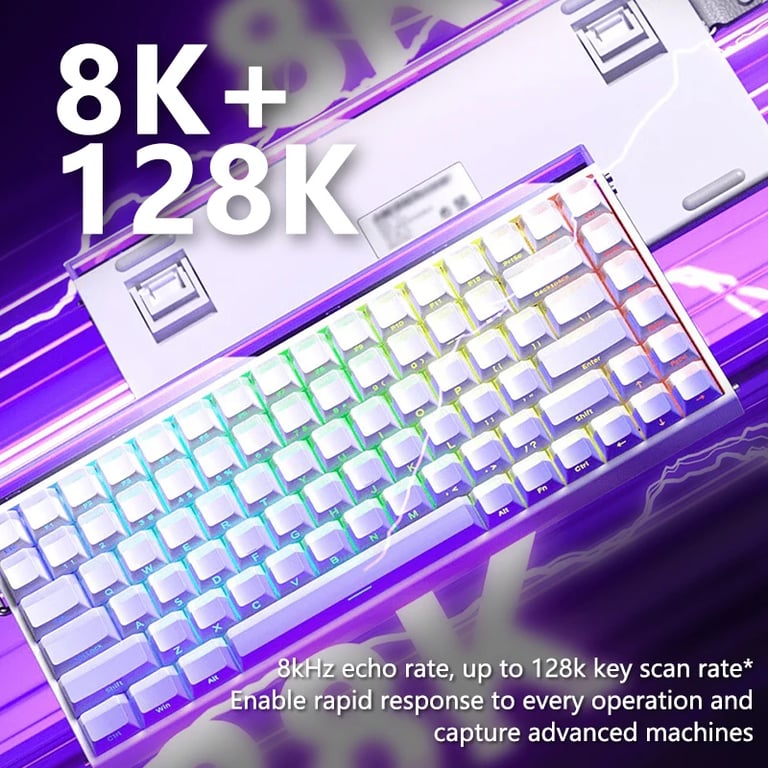 AULA HERO84 HE Mechanical Gaming Keyboard with Premium Magnetic Switches, Customizable RGB Lighting, Music Rhythm Mode, 8K Return Rate, and Ergonomic Design for Gamers Seeking Precision, Speed, and Comfort