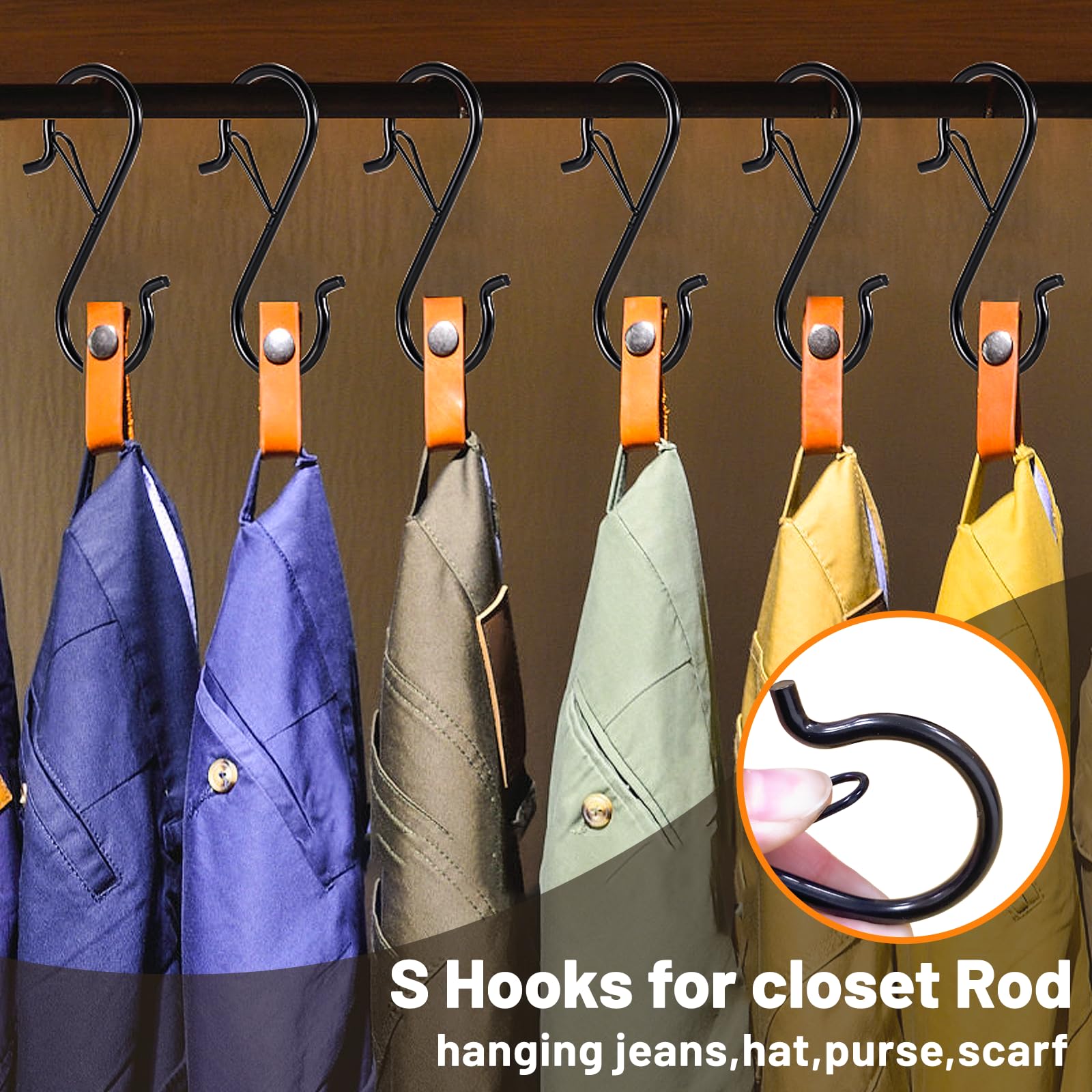 Heavy Duty Metal S Hooks with Safety Buckle Design - Pack of 5/10/20 for Versatile Hanging Solutions in Home, Garden, and Workspace - Space-Saving and Easy to Use Organizer for Pots, Pans, Clothes, and More