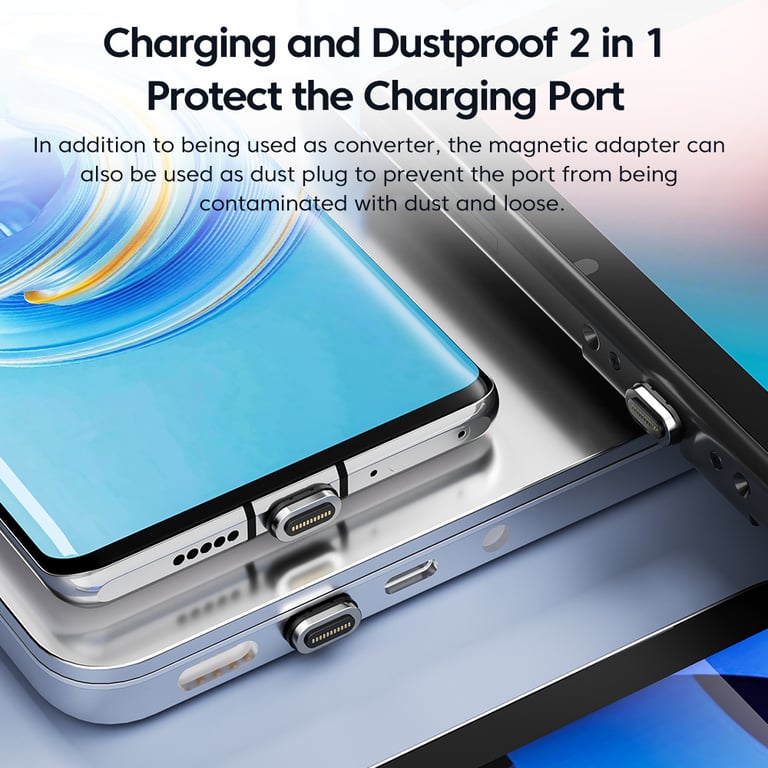 Toocki 100W Magnetic USB C Adapter with LED Display and OTG Connector - Fast Charging for Xiaomi, Huawei, Oneplus, LG - Secure Magnetic Design - Compatible with Smartphones, Tablets, Laptops - Monitor Charging Status Easily - Versatile and Reliable On-The-Go Connectivity