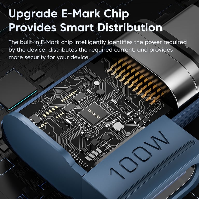 Toocki 100W Magnetic USB C Adapter with LED Display and OTG Connector - Fast Charging for Xiaomi, Huawei, Oneplus, LG - Secure Magnetic Design - Compatible with Smartphones, Tablets, Laptops - Monitor Charging Status Easily - Versatile and Reliable On-The-Go Connectivity
