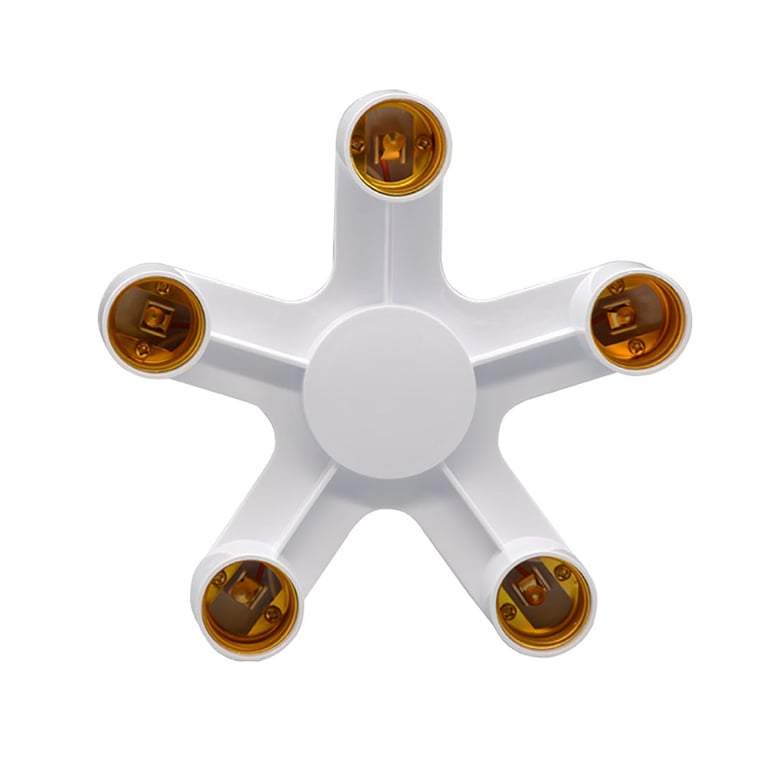 Durable E27 Base Socket Splitter for LED Bulbs - 2in1/3in1/4in1/5in1/6in1 Options for Efficient Lighting Solutions in Homes, Offices, and Shops - Heat-Resistant Material, Easy Installation, Space-Saving Design