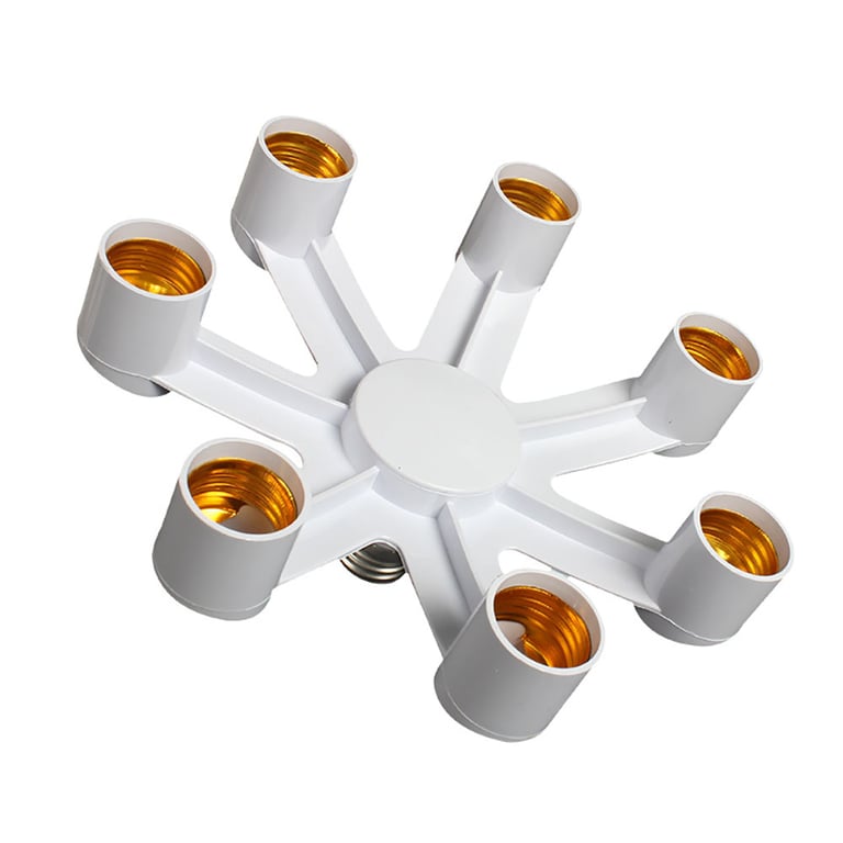Durable E27 Base Socket Splitter for LED Bulbs - 2in1/3in1/4in1/5in1/6in1 Options for Efficient Lighting Solutions in Homes, Offices, and Shops - Heat-Resistant Material, Easy Installation, Space-Saving Design