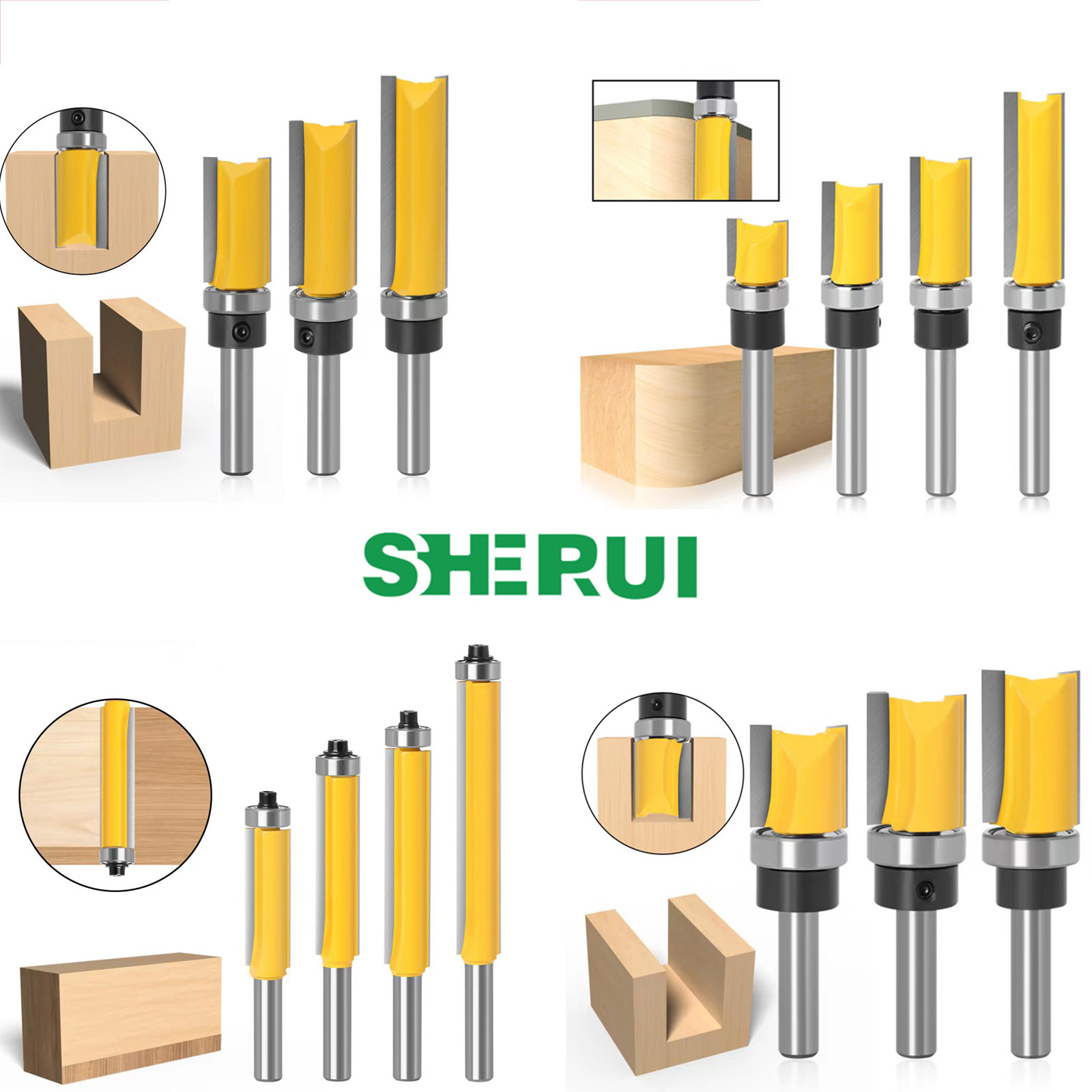 Hardwood Router Premium Quality Tungsten Carbide Long Blade Router Bit with Flush Trim ...