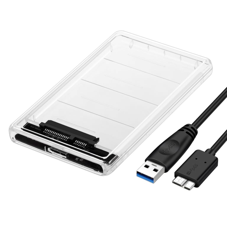 High-Speed USB 3.0 to SATA III 2.5-inch HDD SSD External Enclosure Case for Quick Data Transfer, Durable Build, Easy Installation, Portable Design