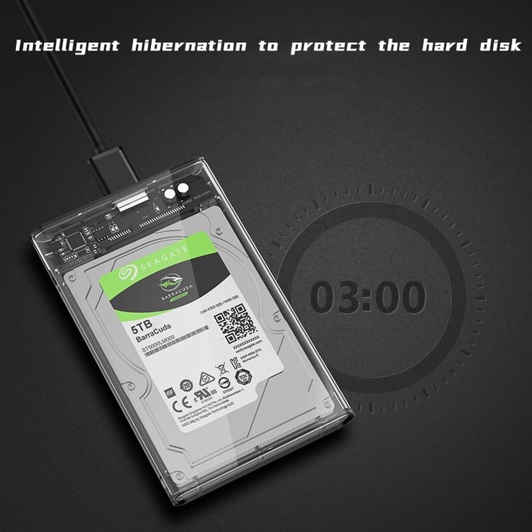 High-Speed USB 3.0 to SATA III 2.5-inch HDD SSD External Enclosure Case for Quick Data Transfer, Durable Build, Easy Installation, Portable Design