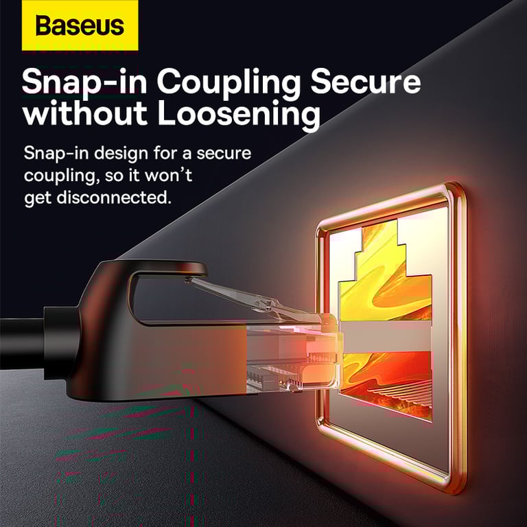 Baseus RJ45 Connector Cat7 Cat6 Ethernet Adapter Female to Female Extension Cable for High-Speed Connectivity with Wide Device Compatibility and Durable Construction - Plug-and-Play Design for Home and Office Use