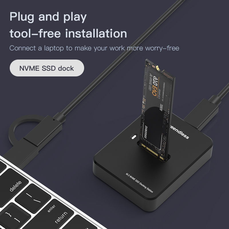 Blueendless External SSD Hard Disk M.2 Enclosure - High-Speed Data Transfer, 10G Speed, Compatible with M.2 SSDs, Online Reading/Writing, Durable & Portable, Easy to Use, Plug-and-Play Technology, Ideal for Professionals