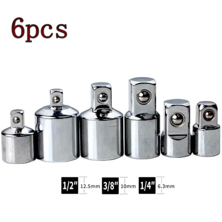 6-Piece Chrome Vanadium Steel Socket Adapter and Reducer Set for Automotive Applications - Durable and Versatile Kit for Quick Socket Size Adjustments - Smooth Ratchet Operation - Ideal for Mechanics and Enthusiasts