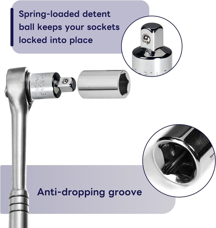 6-Piece Chrome Vanadium Steel Socket Adapter and Reducer Set for Automotive Applications - Durable and Versatile Kit for Quick Socket Size Adjustments - Smooth Ratchet Operation - Ideal for Mechanics and Enthusiasts
