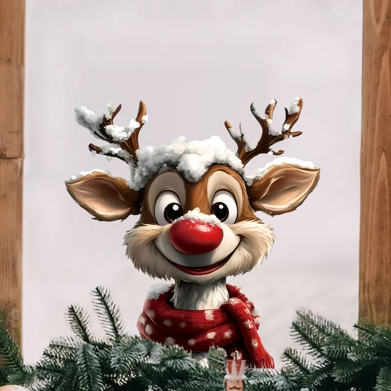 Waterproof and Durable Christmas Reindeer Window Stickers - High-Quality Vinyl Decals for Easy DIY Holiday Decoration - Festive Home Decor for Christmas and Winter Parties - Reusable and Versatile Adhesive Decals - 15.7 x 23.6 Inches, 1 Sheet for Multiple Windows and Doors