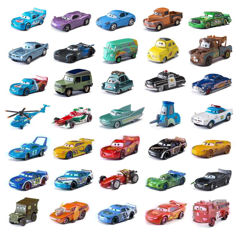Disney Pixar Cars 3 Diecast Metal Alloy Model Cars Set - Lightning McQueen, Jackson Storm, The King, and Mater 1:55 Scale - Highly Detailed Collectible Set for Kids - Durable Construction for Rough Play - Enhances Imaginative Play - Perfect Gift for Young Fans and Collectors