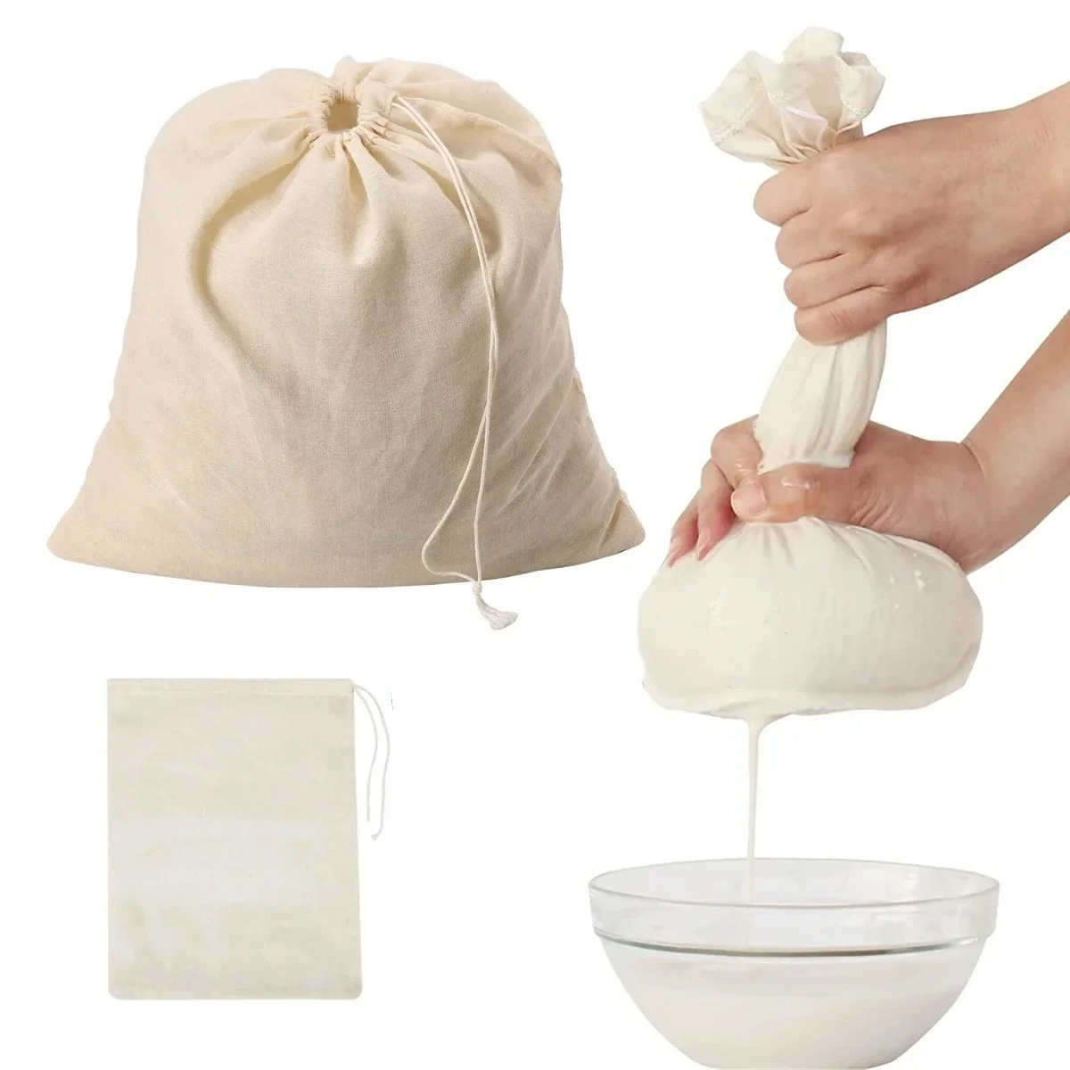 Premium Cotton Gauze Kitchen Filter Cloths for Tofu, Cheese, Butter, and Milk - Versatile Multi-Purpose Straining Tool for Coffee, Nut Milk, and Liquids - Easy to Clean and Maintain - Compact and Portable Design for Home and Outdoor Use - Enhance Your Culinary Skills with Fine Mesh Filtering