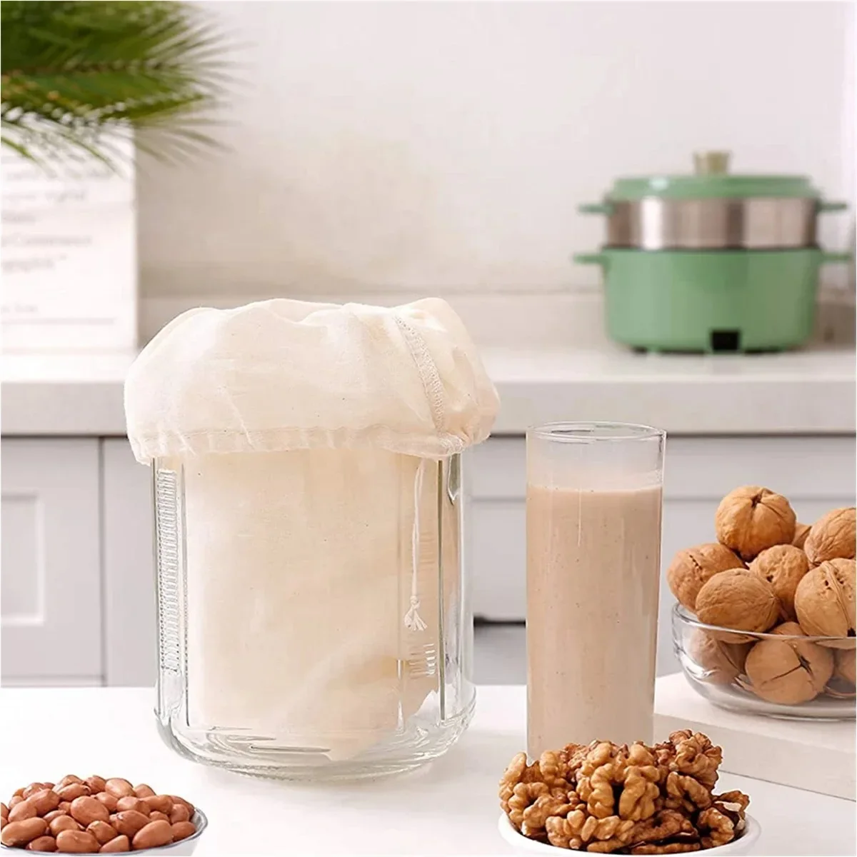 Premium Cotton Gauze Kitchen Filter Cloths for Tofu, Cheese, Butter, and Milk - Versatile Multi-Purpose Straining Tool for Coffee, Nut Milk, and Liquids - Easy to Clean and Maintain - Compact and Portable Design for Home and Outdoor Use - Enhance Your Culinary Skills with Fine Mesh Filtering