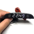 Dual Function Car Dashboard Clock with Thermometer, Voltmeter, Moon Type LED Display, Dual Temperature Sensor, Wide Voltage Range, Easy Installation - Monitor Time, Temperature, Voltage Levels Easily While Driving