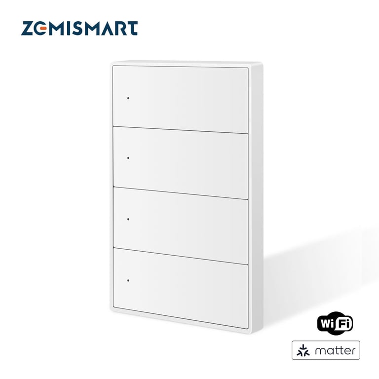 Zemismart Matter WiFi Smart Wall Light Switch - 6 Gangs Control, SmartThings & Homekit Compatible, Voice Control with Alexa & Google Assistant, Remote Access, Easy Installation, Energy Efficient, Schedule & Timer Functions