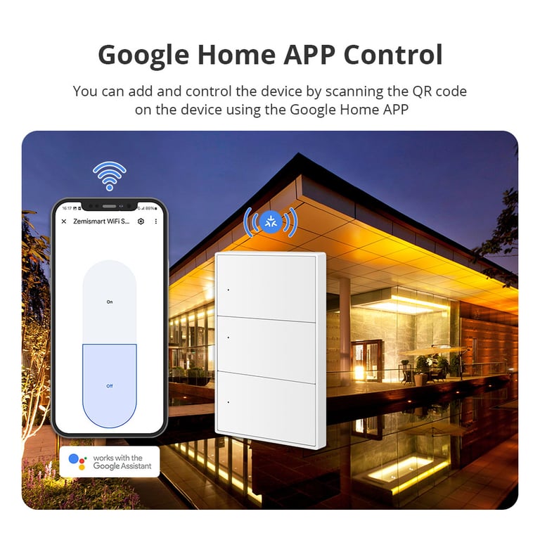 Zemismart Matter WiFi Smart Wall Light Switch - 6 Gangs Control, SmartThings & Homekit Compatible, Voice Control with Alexa & Google Assistant, Remote Access, Easy Installation, Energy Efficient, Schedule & Timer Functions