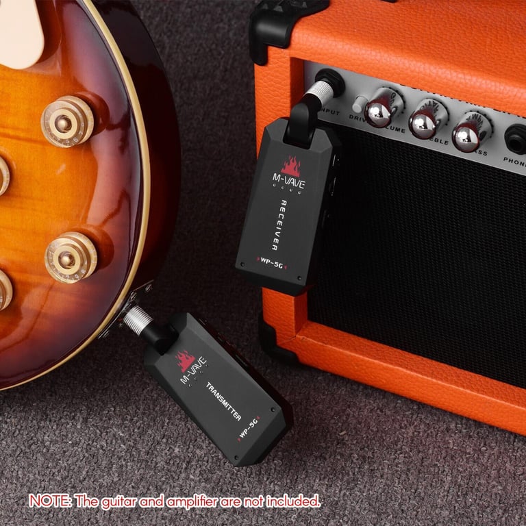 M-VAVE WP-5G 5.8G Wireless Guitar System with Rechargeable Batteries and Type-C Cable - High-Quality Audio Performance, Minimal Interference, and Versatile Usage for Stage and Studio - Eco-Friendly and Cost-Effective Guitar Accessory