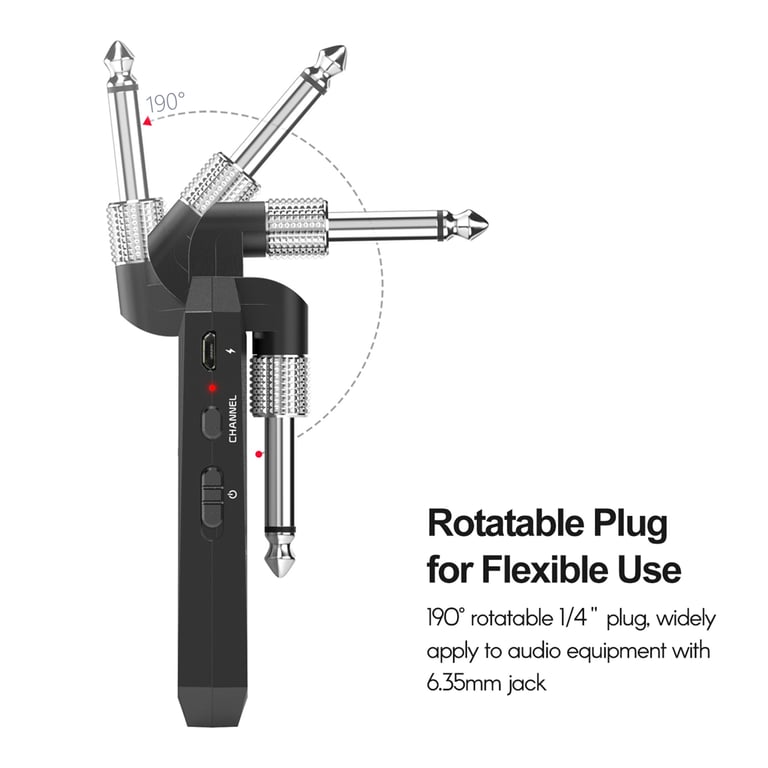 M-VAVE WP-5G 5.8G Wireless Guitar System with Rechargeable Batteries and Type-C Cable - High-Quality Audio Performance, Minimal Interference, and Versatile Usage for Stage and Studio - Eco-Friendly and Cost-Effective Guitar Accessory