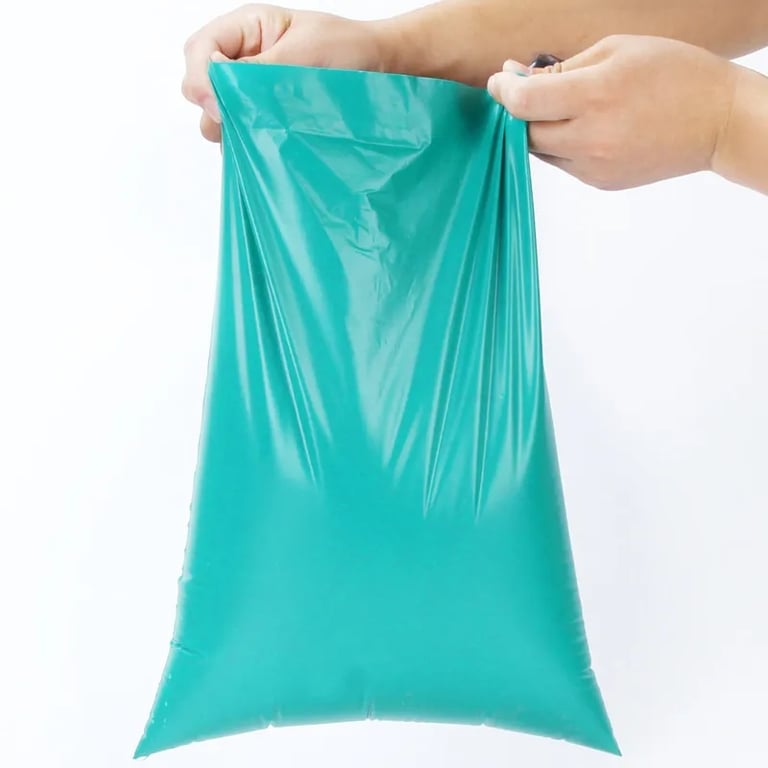 50pcs Waterproof Plastic Courier Bags with Self-Seal Envelope Design - Durable Express Packaging for Clothing, Accessories, and Documents - Thick Green Mailer Bags for Secure Transit and Versatile Use