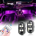 Wireless LED Strobe Lights for Cars with 8 Colors Rechargeable Atmosphere Lights and Anti-Collision Warning Feature - Easy to Install and Durable Car Decor Lights