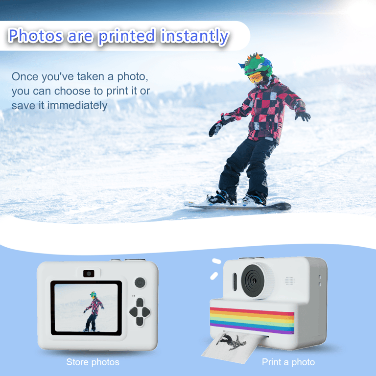 Kids Digital Camera with Instant Print Feature, 2.8-inch HD Screen, Filters & Effects - Lightweight Portable Interactive Toy for Creativity & Fun - Perfect Gift Idea for Young Photographers