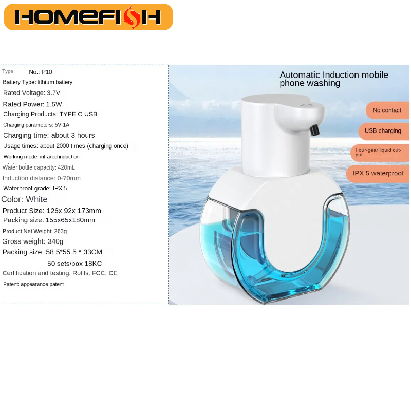 Touchless Motion Sensor Soap Dispenser with Large Capacity and Wall-Mounted Design - Liquid/Foam Model for Hygienic Handwashing in High-Traffic Areas - Easy to Install and Refill, Sleek Modern Design for Cleanliness and Elegance
