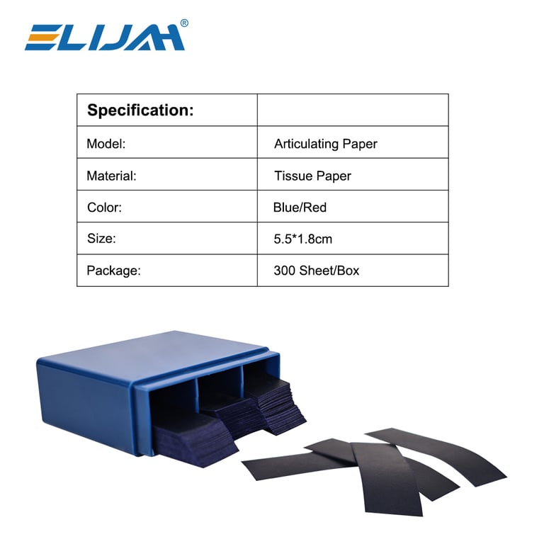 Premium Dental Articulating Paper Dentista Blue Red Double-sided Bite Strips for Accurate Teeth Adjustments and Whitening Procedures - Easy to Use, Durable and Disposable